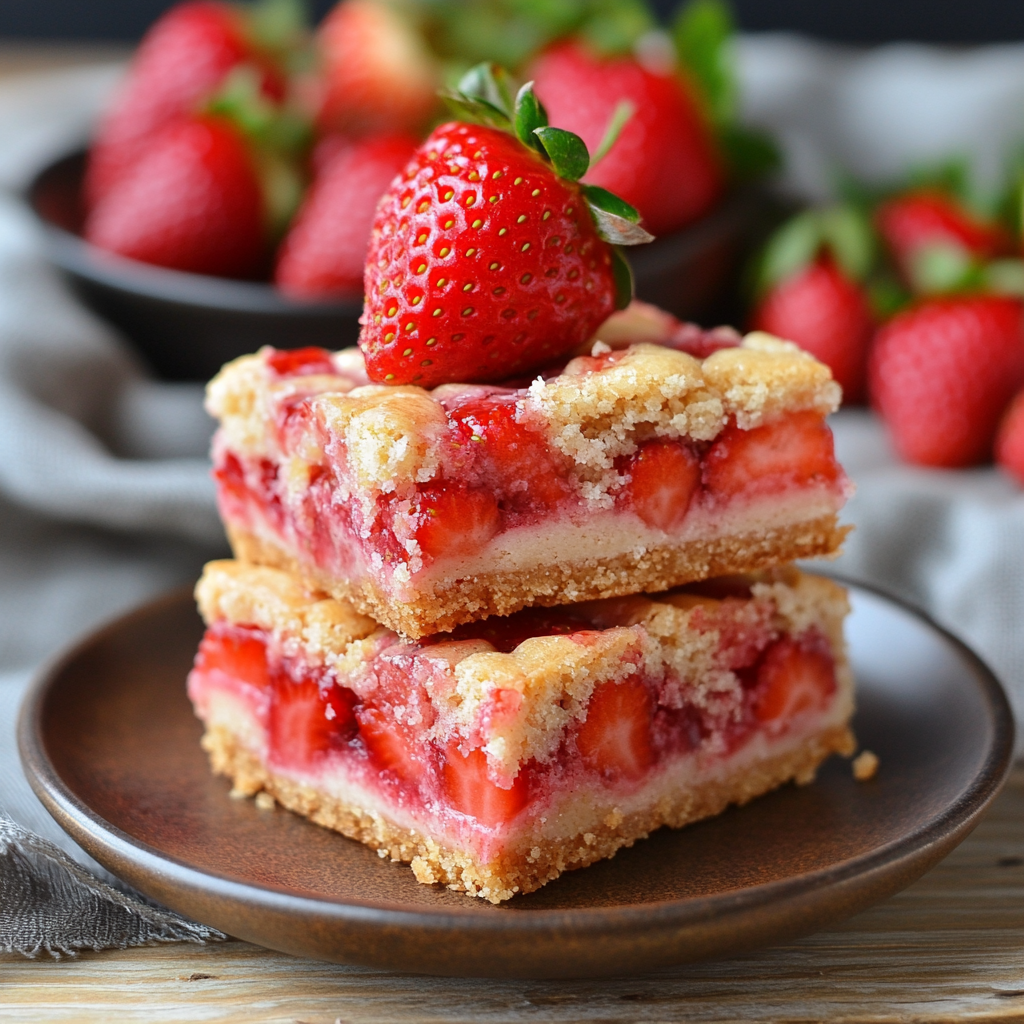 Homemade strawberry bars